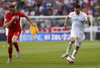 Andraz Kirm (no.17) of Slovenia (R) and Jordan Henderson (no.4) of England (L) during UEFA European qualifiers football match between Slovenia and England. UEFA European qualifiers match between Slovenia and England was played in Stozice arena in Ljubljana, Slovenia, on Sunday, 14th of June 2015.
