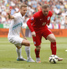 Wayne Rooney (no.10) of England (R) during UEFA European qualifiers football match between Slovenia and England. UEFA European qualifiers match between Slovenia and England was played in Stozice arena in Ljubljana, Slovenia, on Sunday, 14th of June 2015.
