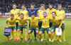 Players of Lithuania posing for photographers before start of the UEFA European qualifiers football match between Slovenia and England. UEFA European qualifiers match between Slovenia and Lithuania was played in Stozice arena in Ljubljana, Slovenia, on Friday, 9th of October 2015.
