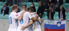 Valter Birsa of Slovenia celebrates his goal with his teammates during UEFA European qualifiers football match between Slovenia and England. UEFA European qualifiers match between Slovenia and Lithuania was played in Stozice arena in Ljubljana, Slovenia, on Friday, 9th of October 2015.
