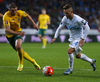 Dejan Lazarevic of Slovenia (R) and Georgas Freidgeimas of Lithuania (L) during UEFA European qualifiers football match between Slovenia and England. UEFA European qualifiers match between Slovenia and Lithuania was played in Stozice arena in Ljubljana, Slovenia, on Friday, 9th of October 2015.
