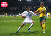 Andraz Struna of Slovenia (L) and Deimantas Petravicius of Lithuania (R) during UEFA European qualifiers football match between Slovenia and England. UEFA European qualifiers match between Slovenia and Lithuania was played in Stozice arena in Ljubljana, Slovenia, on Friday, 9th of October 2015.
