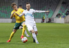 Dejan Lazarevic of Slovenia(R) and Arvydas Novikovas of Lithuania (L) during UEFA European qualifiers football match between Slovenia and England. UEFA European qualifiers match between Slovenia and Lithuania was played in Stozice arena in Ljubljana, Slovenia, on Friday, 9th of October 2015.

