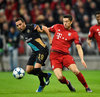 Santi Cazorla FC Arsenal London and Robert Lewandowski FC Bayern Munchen during the UEFA Champions League group F match between FC Bayern Munich and FC Arsenal at the Allianz Arena in Muenchen, Germany on 2015/11/04.
