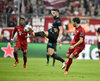 Olivier Giroud FC Arsenal London and Javi Javier Martinez FC Bayern Munchen during the UEFA Champions League group F match between FC Bayern Munich and FC Arsenal at the Allianz Arena in Muenchen, Germany on 2015/11/04.
