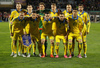 Team of Ukraine posing for photographers before start of the UEFA European qualifiers play-off football match between Slovenia and Ukraine. UEFA European qualifiers play-off match between Slovenia and Ukraine was played in Ljudski vrt arena in Maribor, Slovenia, on Tuesday, 17th of November 2015.

