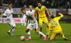 Roman Bezjak of Slovenia (L) and Yaroslav Rakitskiy of Ukraine (R) during UEFA European qualifiers play-off football match between Slovenia and Ukraine. UEFA European qualifiers play-off match between Slovenia and Ukraine was played in Ljudski vrt arena in Maribor, Slovenia, on Tuesday, 17th of November 2015.
