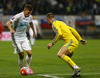 Roman Bezjak of Slovenia (L) and Yaroslav Rakitskiy of Ukraine (R) during UEFA European qualifiers play-off football match between Slovenia and Ukraine. UEFA European qualifiers play-off match between Slovenia and Ukraine was played in Ljudski vrt arena in Maribor, Slovenia, on Tuesday, 17th of November 2015.
