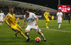 Andriy Yarmolenko of Ukraine (L) and Bojan Jokic of Slovenia (R) during UEFA European qualifiers play-off football match between Slovenia and Ukraine. UEFA European qualifiers play-off match between Slovenia and Ukraine was played in Ljudski vrt arena in Maribor, Slovenia, on Tuesday, 17th of November 2015.
