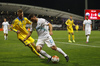 Andriy Yarmolenko of Ukraine (L) and Bojan Jokic of Slovenia (R) during UEFA European qualifiers play-off football match between Slovenia and Ukraine. UEFA European qualifiers play-off match between Slovenia and Ukraine was played in Ljudski vrt arena in Maribor, Slovenia, on Tuesday, 17th of November 2015.
