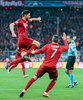 Goal Celebration after the Opening Goal from Xabi Alonso (FC Bayern Muenchen) Franck Ribery (FC Bayern Muenchen) during the UEFA Champions League semi Final, 2nd Leg match between FC Bayern Munich and Atletico Madrid at the Allianz Arena in Muenchen, Germany on 2016/05/03.
