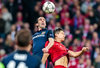 Diego Godin (Atletico Madrid) Robert Lewandowski (FC Bayern Muenchen) during the UEFA Champions League semi Final, 2nd Leg match between FC Bayern Munich and Atletico Madrid at the Allianz Arena in Muenchen, Germany on 2016/05/03.
