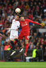 Sergio Escudero (FC Sevilla #18) Adam Lallana (FC Liverpool #20) during the Final Match of the UEFA Europaleague between FC Liverpool and Sevilla FC at the St. Jakob Park in Basel, Switzerland on 2016/05/18.
