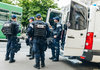 Police before the Final Match of the UEFA Europaleague between FC Liverpool and Sevilla FC at the Citycenter of Basel, Switzerland on 2016/05/18.
