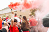 Liverpool Fans cheering before the Final Match of the UEFA Europaleague between FC Liverpool and Sevilla FC at the Citycenter of Basel, Switzerland on 2016/05/18.
