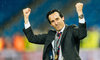 Trainer Unai Emery (FC Sevilla) celebrates the Title during the Final Match of the UEFA Europaleague between FC Liverpool and Sevilla FC at the St. Jakob Park in Basel, Switzerland on 2016/05/18.
