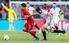 Roberto Firmino (FC Liverpool) Grzegorz Krychowiak (FC Sevilla) during the Final Match of the UEFA Europaleague between FC Liverpool and Sevilla FC at the St. Jakob Park in Basel, Switzerland on 2016/05/18.
