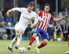 Real Madrid Garet Bale (l) and Atletico de Madrid Koke Resurrecccion during the Final Match of the UEFA Champions League between Real Madrid and Atletico Madrid at the Stadio Giuseppe Meazza in Milano, Italy on 2016/05/28.
