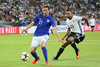 Kasper Haemaelaeinen (FIN) and Karim Bellarabi (GER) during the International Football Friendly Match between Germany and Finland at the Stadion im Borussia Park in Moenchengladbach, Germany on 2016/08/31.
