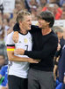 Bastian Schweinsteiger (GER) and Joachim Loew (GER) beglueckwuenscht during the International Football Friendly Match between Germany and Finland at the Stadion im Borussia Park in Moenchengladbach, Germany on 2016/08/31.
