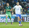 Rene Krhin (no.6) of Slovenia and Marek Hamsik (no.17) of Slovakia during football match of FIFA World cup qualifiers between Slovenia and Slovakia. FIFA World cup qualifiers between Slovenia and Slovakia was played on Saturday, 8th of October 2016 in Stozice arena in Ljubljana, Slovenia.
