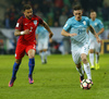 Kyle Walker (no.2) of England and Benjamin Verbic (no.21) of Slovenia during football match of FIFA World cup qualifiers between Slovenia and England. FIFA World cup qualifiers between Slovenia and England was played on Tuesday, 11th of October 2016 in Stozice arena in Ljubljana, Slovenia.
