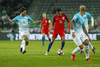 Rene Krhin (no.6) of Slovenia and Dele Alli (no.10) of England during football match of FIFA World cup qualifiers between Slovenia and England. FIFA World cup qualifiers between Slovenia and England was played on Tuesday, 11th of October 2016 in Stozice arena in Ljubljana, Slovenia.
