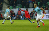 Benjamin Verbic (no.21) of Slovenia and Danny Rose (no.3) of England during football match of FIFA World cup qualifiers between Slovenia and England. FIFA World cup qualifiers between Slovenia and England was played on Tuesday, 11th of October 2016 in Stozice arena in Ljubljana, Slovenia.
