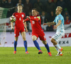 John Stones (no.6) of England, Wayne Rooney (no.18) of England and Nik Omladic (no.22) of Slovenia during football match of FIFA World cup qualifiers between Slovenia and England. FIFA World cup qualifiers between Slovenia and England was played on Tuesday, 11th of October 2016 in Stozice arena in Ljubljana, Slovenia.
