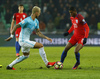 Aljaz Struna (no.23) of Slovenia and Marcus Rashford (no.20) of England during football match of FIFA World cup qualifiers between Slovenia and England. FIFA World cup qualifiers between Slovenia and England was played on Tuesday, 11th of October 2016 in Stozice arena in Ljubljana, Slovenia.
