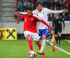 Valentino Lazaro (AUT) and Perparim Hetemaj (FIN) during the International Friendly Football Match between Austria and Finland at the Tivoli Stadion in Innsbruck, Austria on 2017/03/28.
