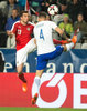 Markus Suttner (AUT) and Joona Toivio (FIN) during the International Friendly Football Match between Austria and Finland at the Tivoli Stadion in Innsbruck, Austria on 2017/03/28.
