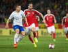 Valentino Lazaro (AUT) and Rasmus Schueller (FIN)b during the International Friendly Football Match between Austria and Finland at the Tivoli Stadion in Innsbruck, Austria on 2017/03/28.
