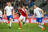 Niklas Moisander (FIN), Martin Harnik (AUT) and Jukka Raitala (FIN) during the International Friendly Football Match between Austria and Finland at the Tivoli Stadion in Innsbruck, Austria on 2017/03/28.
