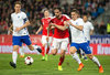 Niklas Moisander (FIN), Martin Harnik (AUT) and Jukka Raitala (FIN) during the International Friendly Football Match between Austria and Finland at the Tivoli Stadion in Innsbruck, Austria on 2017/03/28.
