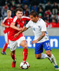 Alessandro Schoepf (AUT) and Moshtagh Yaghoubi (FIN) during the International Friendly Football Match between Austria and Finland at the Tivoli Stadion in Innsbruck, Austria on 2017/03/28.
