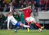 Sakari Mattila (FIN) and Marko Arnautovic (AUT) during the International Friendly Football Match between Austria and Finland at the Tivoli Stadion in Innsbruck, Austria on 2017/03/28.
