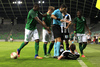 Jesper Engstrom of VPS Vaasa lying on ground during return match of the first round qualifiers match for UEFA Europa League between NK Olimpija and VPS Vaasa. Return match between NK Olimpija, Ljubljana, Slovenia, and VPS Vaasa, Vaasa, Finland, was played on Thursday, 6th of July 2017 in Stozice Arena in Ljubljana, Slovenia.
