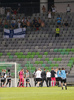 VPS players celebrating after the end of return match of the first round qualifiers match for UEFA Europa League between NK Olimpija and VPS Vaasa. Return match between NK Olimpija, Ljubljana, Slovenia, and VPS Vaasa, Vaasa, Finland, was played on Thursday, 6th of July 2017 in Stozice Arena in Ljubljana, Slovenia.
