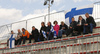 Supporters of Finland during UEFA European Women Under-17 Championship match between Finland and Slovenia. UEFA European Women Under-17 Championship match between Finland and Italy was played on Sunday, 29th of October 2017 in Kranj, Slovenia.
