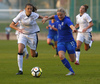 Heden Corrado of Italy and Jenni Kantanen of Finland (R) during UEFA European Women Under-17 Championship match between Finland and Slovenia. UEFA European Women Under-17 Championship match between Finland and Italy was played on Sunday, 29th of October 2017 in Kranj, Slovenia.
