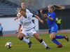 Chiara Ripamonti of Italy and Maire Makinen of Finland (R) during UEFA European Women Under-17 Championship match between Finland and Slovenia. UEFA European Women Under-17 Championship match between Finland and Italy was played on Sunday, 29th of October 2017 in Kranj, Slovenia.

