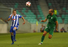 Riku Riski of HJK Helsinki and Aris Zarifovic of Olimpija Ljubljana during third round qualifiers match for Europa League between NK Olympija and HJK Helsinki. Third round qualifiers match for Europa League between NK Olympija and HJK Helsinki was played on Thursday, 9th of August 2018 in Stozice arena in Ljubljana, Slovenia
