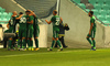 Players of NK Olimpija celebrate their goal during third round qualifiers match for Europa League between NK Olympija and HJK Helsinki. Third round qualifiers match for Europa League between NK Olympija and HJK Helsinki was played on Thursday, 9th of August 2018 in Stozice arena in Ljubljana, Slovenia
