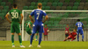 Rok Kronaveter of Olimpija Ljubljana scoring from penalty shot during third round qualifiers match for Europa League between NK Olympija and HJK Helsinki. Third round qualifiers match for Europa League between NK Olympija and HJK Helsinki was played on Thursday, 9th of August 2018 in Stozice arena in Ljubljana, Slovenia
