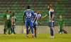 Players of HJK Helsinki after third round qualifiers match for Europa League between NK Olympija and HJK Helsinki. Third round qualifiers match for Europa League between NK Olympija and HJK Helsinki was played on Thursday, 9th of August 2018 in Stozice arena in Ljubljana, Slovenia

