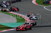 Felipe Massa (BRA), Scuderia Ferrari leading infront of Lewis Hamilton (GBR), McLaren Mercedes and  Robert Kubica (POL),  BMW Sauber F1 Team during Formula 1 Grand Prix of Turkey. Formula 1 Grand prix of Turkey was held on Istanbul raceway on Sunday, 11th of May 2008 in Istanbul, Turkey. <br> 
