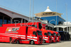 F1 Paddock Scuderia Ferrari Truck before practice on Istanbul raceway during Formula 1 Grand Prix of Turkey. Practice for Formula 1 Grand Prix of Turkey was held Friday, 8th of May 2008 in Istanbul, Turkey. <br> 

