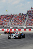 Rubens Barrichello (BRA), Honda Racing F1 Team followed by Heikki Kovalainen (FIN), McLaren Mercedes and Felipe Massa (BRA), Scuderia Ferrari during Formula 1 Grand Prix of Canada. Formula 1 Grand Prix of Canada was held on Sunday, 8th of June 2008 in Montreal, Canada.
