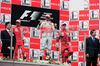Felipe Massa (BRA), Scuderia Ferrari, Lewis Hamilton (GBR), McLaren Mercedes and Kimi Raikkonen (FIN), Scuderia Ferrari celebrate on podium after Formula 1 Grand Prix of China in Shanghai. Formula 1 Grand Prix of China was held on Sunday, 19th of September 2008 in Shanghai, China.
